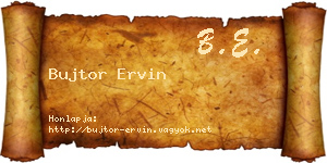 Bujtor Ervin névjegykártya